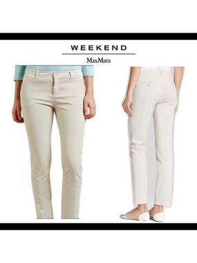 WEEKEND Max Mara Chino Audrey tan beige taupe pants size 8